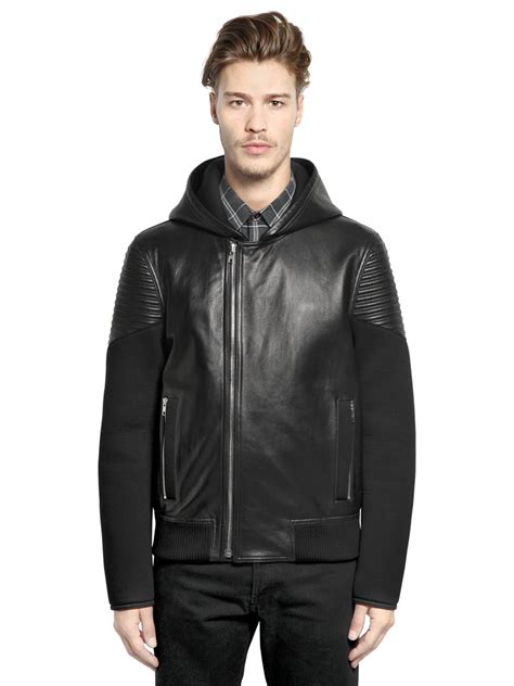 givenchy leather and neoprene bomber jacket|givenchy men's coats.